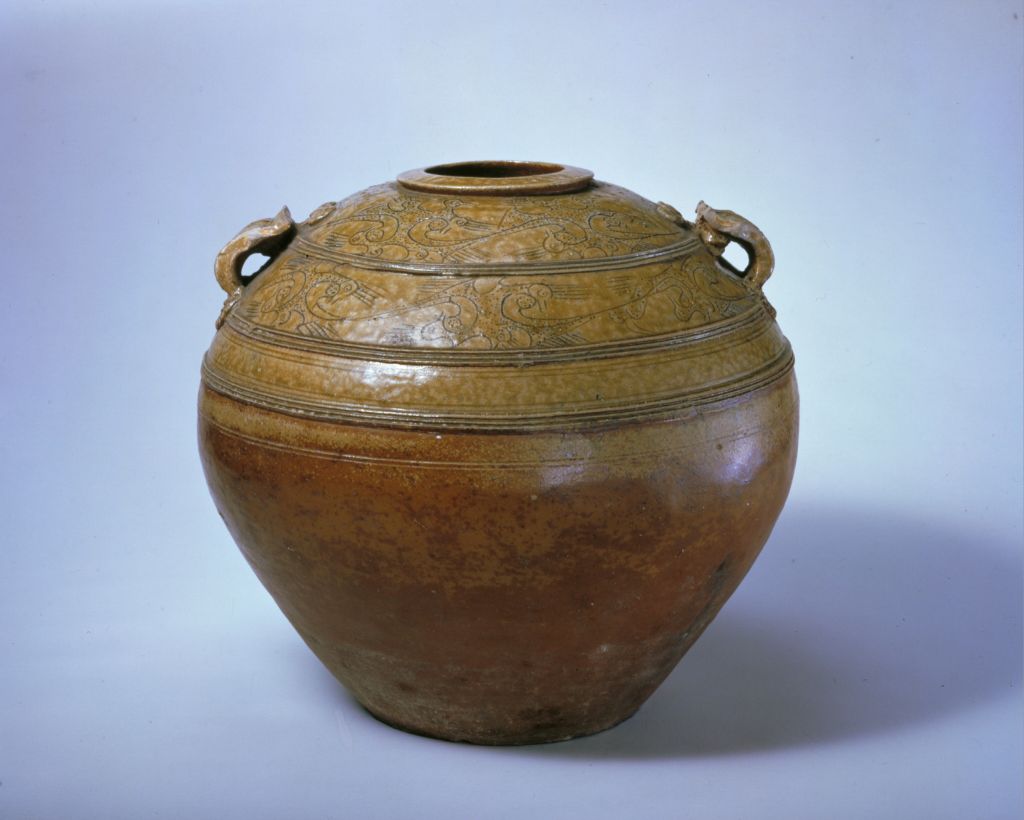 图片[1]-Original porcelain celadon glaze double-series pot-China Archive